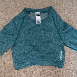 ADAPT MARL SEAMLESS LONG SLEEVE CROP TOP